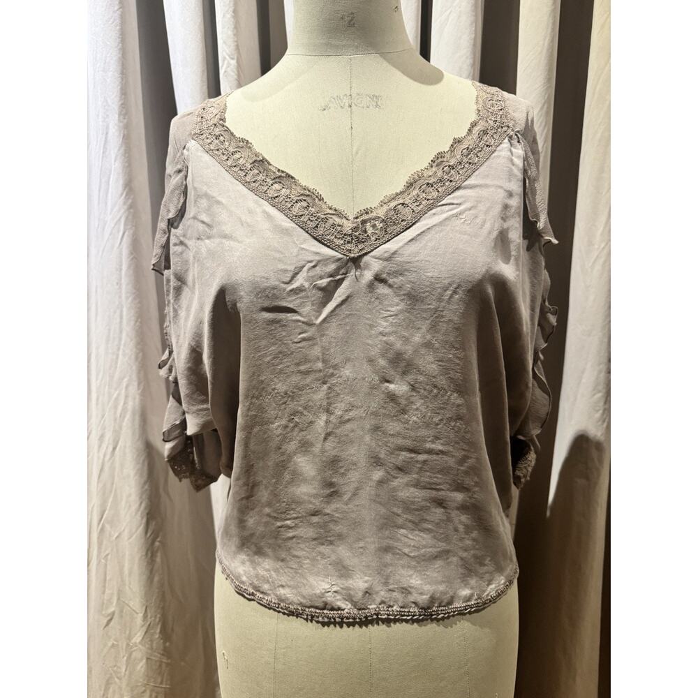 Ann Ferriday Vintage Silk And Lace Top M